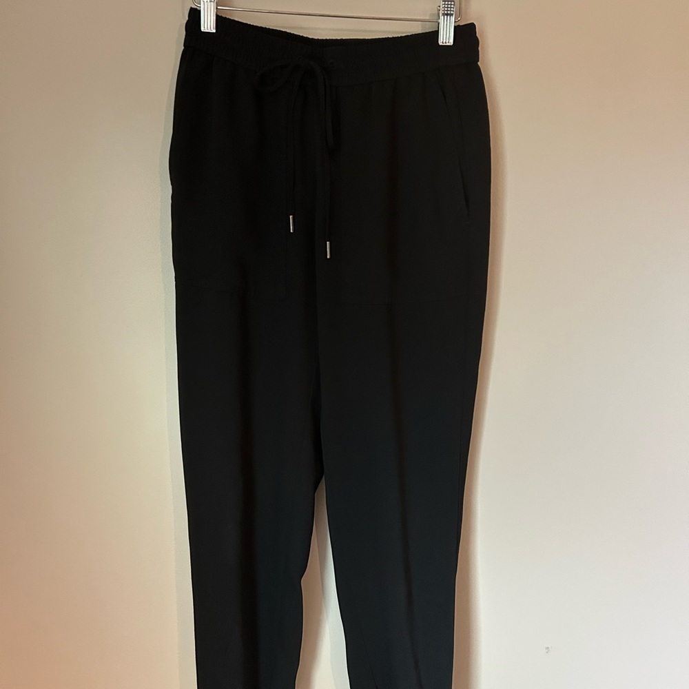 Ann Taylor Black Drawstring Waist Jogger Pants